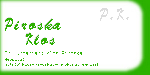 piroska klos business card